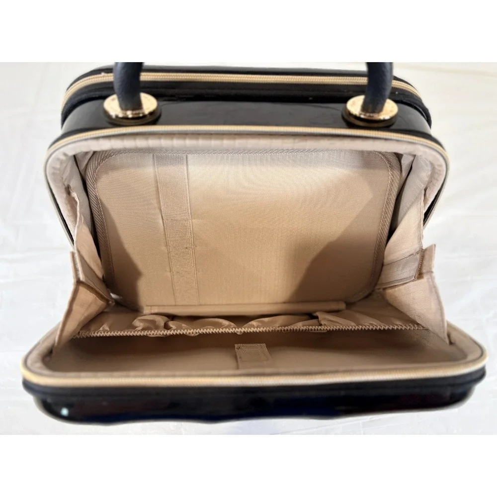 Triforce Elite Travelware Hardside Beauty Zipper Black Case‎ Luggage Makeup Bag